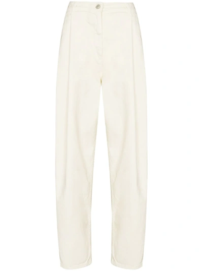 Shop Magda Butrym High-waisted Straight-leg Trousers In White