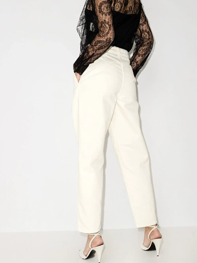Shop Magda Butrym High-waisted Straight-leg Trousers In White
