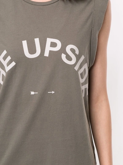 Shop The Upside Muscle Logo Tank Top In Green