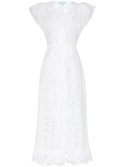 Shop Melissa Odabash Brianna Wrap Midi Cotton Dress In White