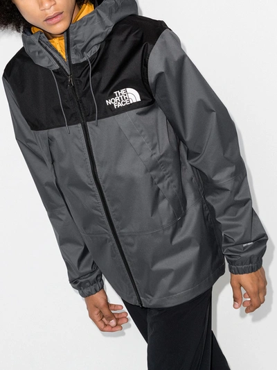 Shop The North Face Two-tone Zip-up Hooded Jacket In Grey