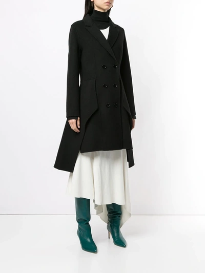 Shop Onefifteen High-low Hem Coat In Black