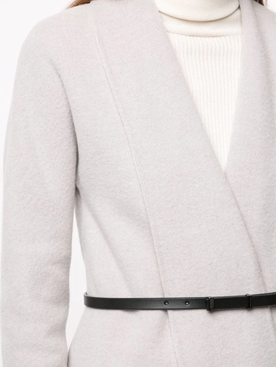 Shop Onefifteen Belted Wool-blend Coat In Grey