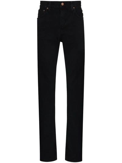 Shop Nudie Jeans Gritty Jackson Straight-leg Jeans In Black