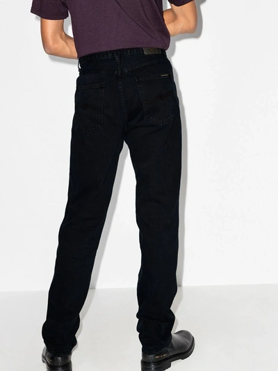 Shop Nudie Jeans Gritty Jackson Straight-leg Jeans In Black