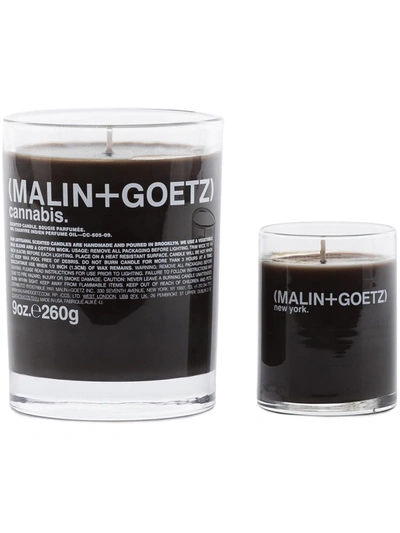 Shop Malin + Goetz Get Lit Set Of Two Scented Candles In Brown