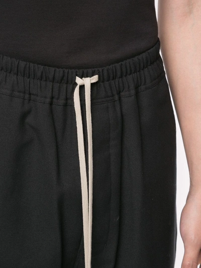 Shop Rick Owens Drawstring Drop-crotch Track Pants In Black
