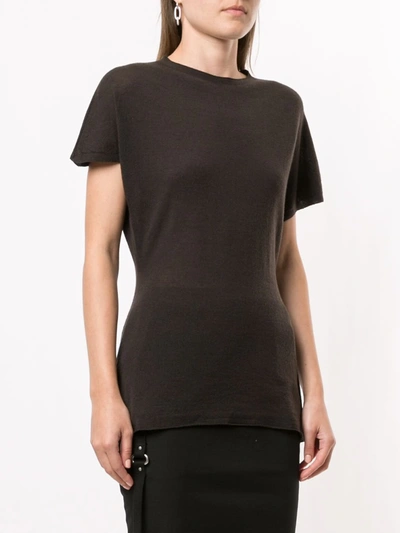 Shop Rick Owens Fine-knit Short-sleeve T-shirt In Brown