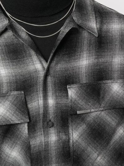 Shop Represent Check-print Two-pocket Shirt In Black