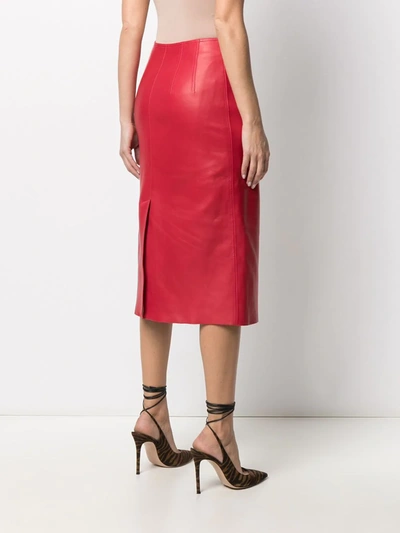 Shop Alexander Mcqueen High-waisted Zip-up Skirt In Red