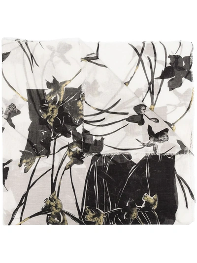 Shop Faliero Sarti Floral Print Collage Scarf In Black