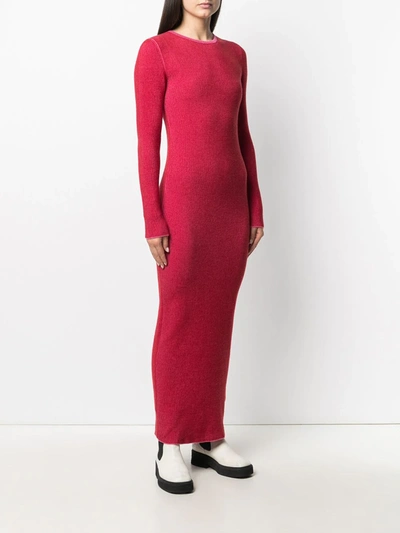 Shop Ami Amalia Long Knitted Dress In Red