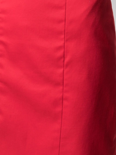 Pre-owned High-waist Straight-fit Skirt In Red
