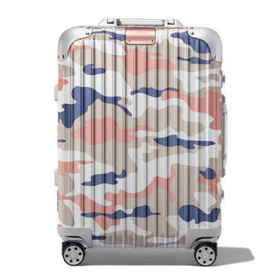 Shop Rimowa Original Cabin Camouflage Suitcase In Pink Camouflage - Aluminium - 21,7x15,7x8,5 In Camo_pink