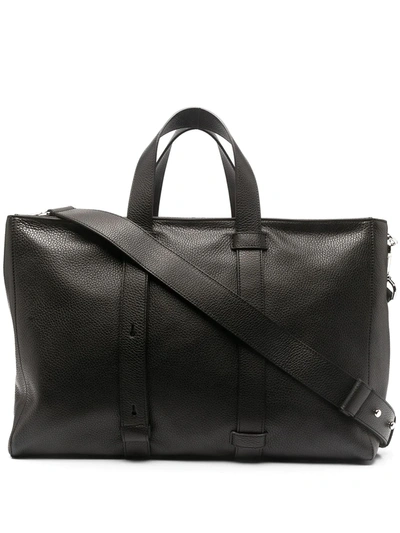 Shop Orciani Pebbled-effect Tote Bag In Black