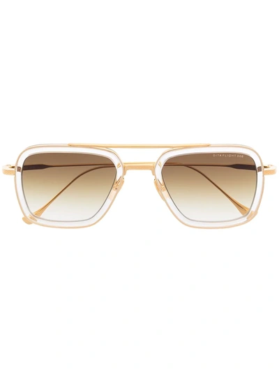 Shop Dita Eyewear Flight 006 Pilot Sunglasses In Gold