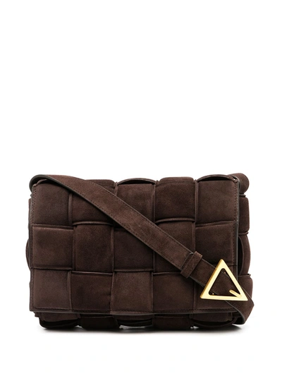 Shop Bottega Veneta Cassette Padded Shoulder Bag In Brown