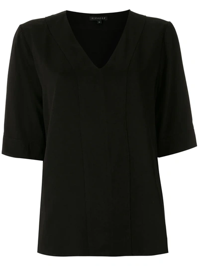 Shop Alcaçuz Marilia Short Sleeves Blouse In Black