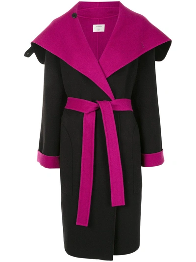 Shop Onefifteen Colour-block Wool-blend Coat In Black