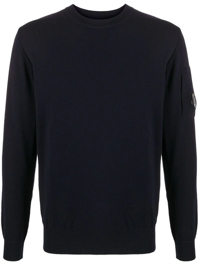 Shop C.p. Company Long-sleeved Side Pocket Jumper In Blue