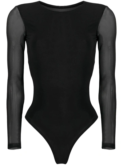 Shop Alchemy Mesh-panelled Bodysuit In Black