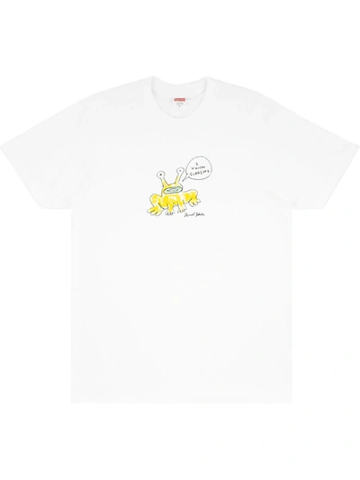 Shop Supreme X Daniel Johnston Frog-print T-shirt In White