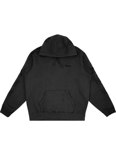 Shop Supreme Dragon Overdyed Hoodie In Black