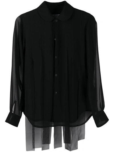 Shop Comme Des Garçons Comme Des Garçons Sheer-panelled Shirt In Black