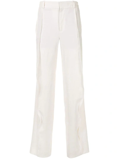 Shop Ann Demeulemeester High-waisted Wide Leg Trousers In White