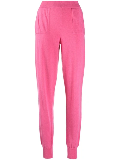 Shop Ami Amalia Tapered-leg Merino Wool Trousers In Pink