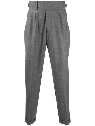 Shop Z-zegna Tapered Trousers In Grey