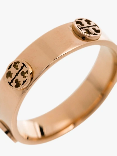 Shop Tory Burch Rose Gold Tone T-logo Ring In Pink