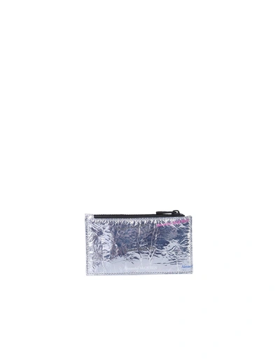 Shop Alexander Mcqueen Card Holder With Logo In Silver