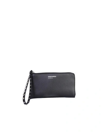 Shop Dsquared2 Wallet Clutch With Logo In Black