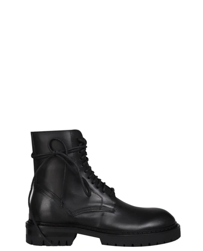 Shop Ann Demeulemeester Black Combat Boots