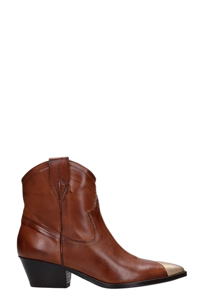 Shop Julie Dee Texan Ankle Boots In Leather Color Leather