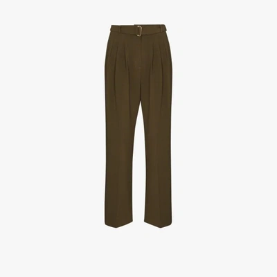 Shop The Frankie Shop Belted Suit Trousers In Green