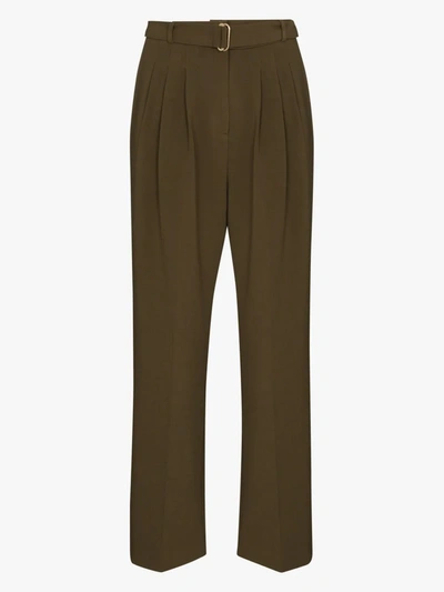 Shop The Frankie Shop Belted Suit Trousers In Green