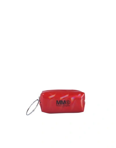 Shop Mm6 Maison Margiela Mm6 Maison Martin Margiela Clutch With Logo And Ring In Red