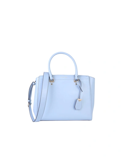 Shop Michael Kors Large Benning Bag In Baby Blue