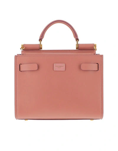 Shop Dolce & Gabbana Peach Pink Leather Sicily 62 Mini Bag