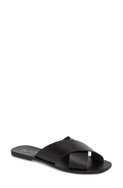 Shop Seychelles Total Relaxation Slide Sandal In Black Leather