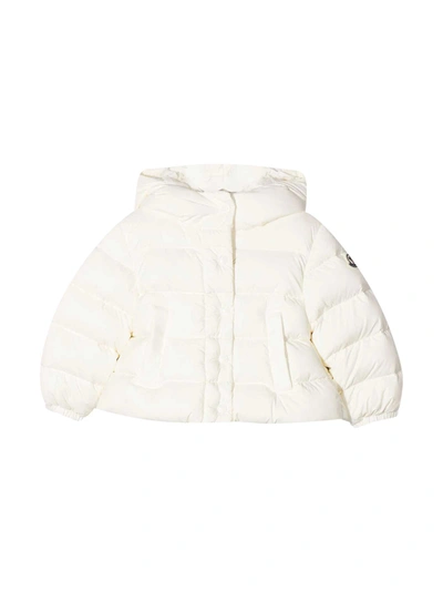 Shop Moncler White Padded Coat In Bianco