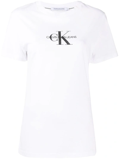 Shop Calvin Klein Jeans Est.1978 Logo Print T-shirt In White