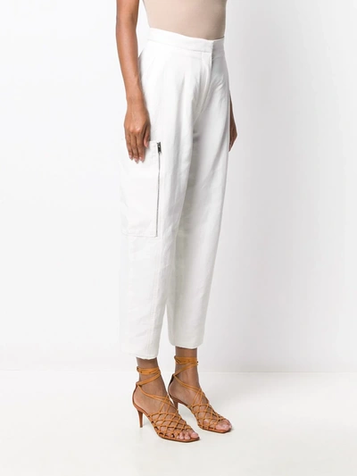 Shop Stella Mccartney Tapered High-waisted Trousers In White