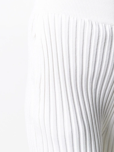 Shop Stella Mccartney Ribbed High-waisted Leggings In White