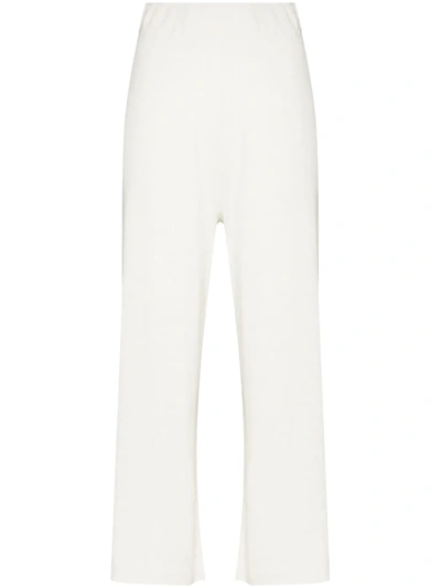 Shop St Agni Wide-leg Cropped Linen Trousers In White