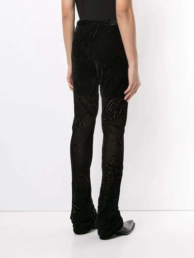 Shop Ann Demeulemeester Psychedelic Stripe Velvet Skinny Trousers In Black