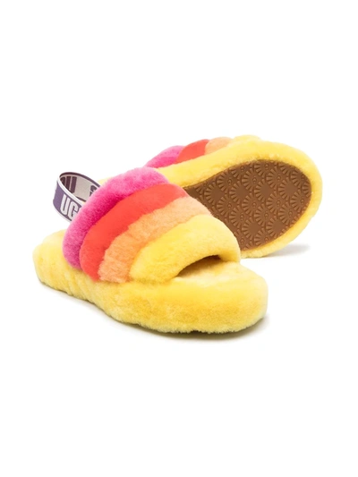 Ugg Fluff Yeah Shearling Sandals In Yellow