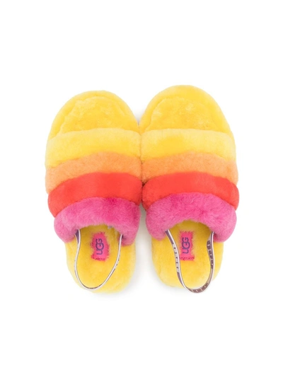Ugg Fluff Yeah Shearling Sandals In Yellow
